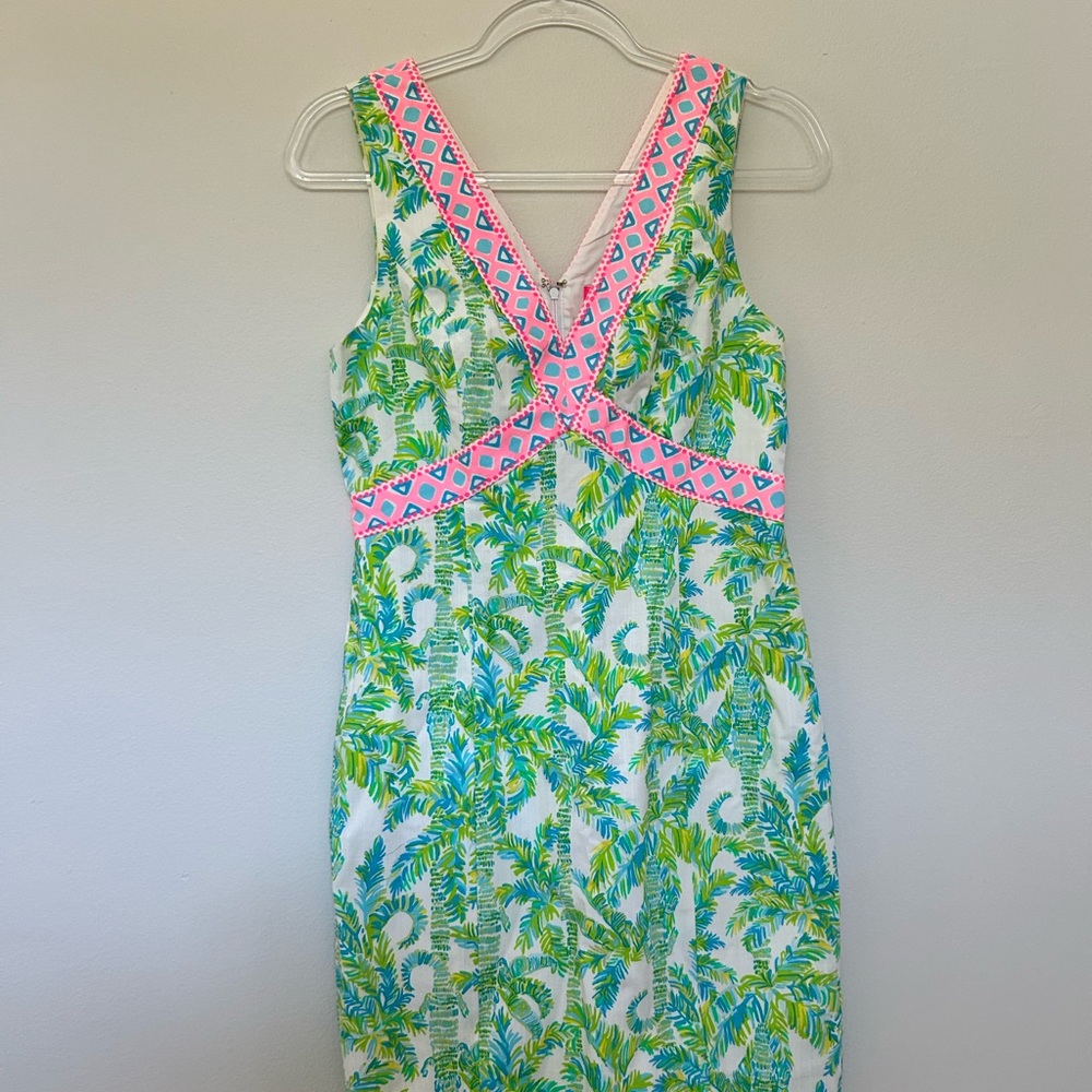 Lilly Pulitzer Lanora Stretch Shift Dress in Fresh Citrus Keep Palm - Size 4